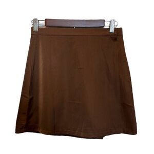 NEW Princess Polly Cara Skirt Brown Size 6 Satin